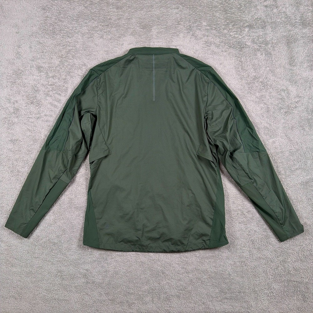 Lululemon Active Jacket Mens Small Green Hooded Reflective Lightweight Full Zip - Picture 4 of 11